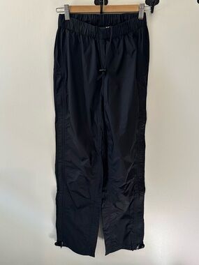 MEC Women's Waterproof Black Drawstring Track Rain Pants